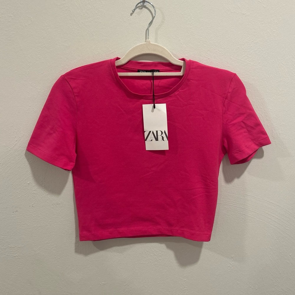 NEVER WORN Zara Pink Cropped Tee